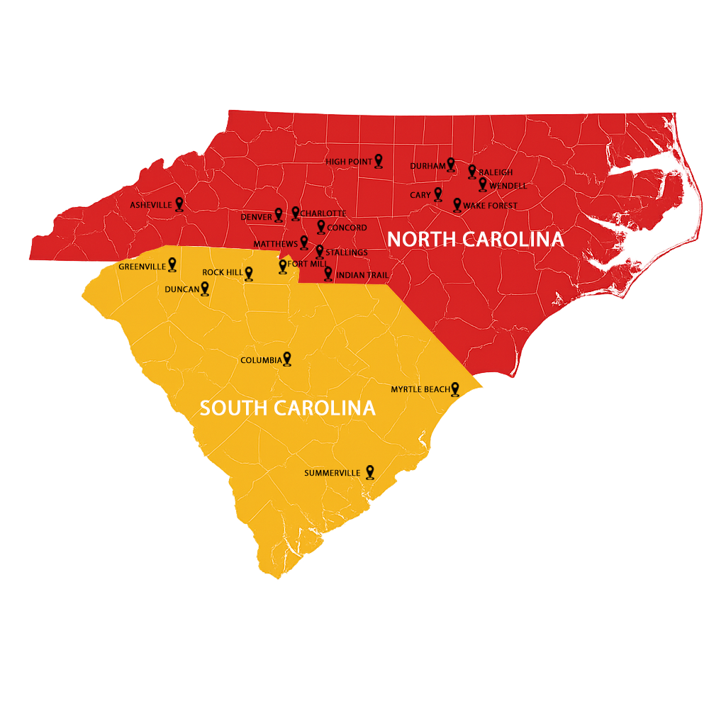 North Carolina Service Area Map